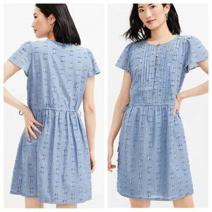 Loft Clip Pintucked Side Tie Dress